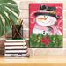 The Holiday Aisle® Epic Graffiti 'Snowman Poinsettia' By Lisa Kenned Snowman Poinsettia by - Wrapped Canvas Print Canvas in Red | Wayfair