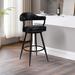 Corrigan Studio® Knw 30 Inch Swivel Barstool Armchair, Chrome, Vintage Gray Faux Leather Metal in Black/Brown | 38 H x 23 W x 22 D in | Wayfair