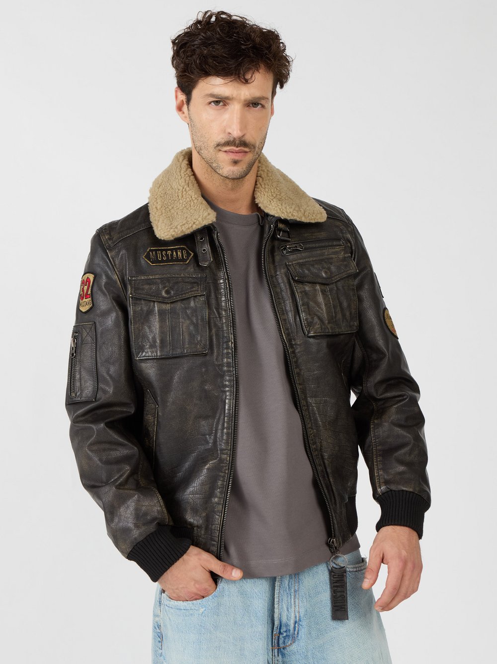 Mustang Lederblouson Herren braun, XL Image