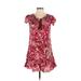 Krista Lee Casual Dress: Red Floral Motif Dresses - New - Women's Size Small