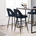 Akoya Collection Modern Velvet Upholstered Bar Stool & Counter Stools with Nailheads and Gold Tipped Black Metal Legs,Set of 2