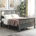 Full Wooden Platform Bed with Strong Wood Slats Support, Paneled Headboard & Footboard, No Box Spring Needed/Easy Assembly, Grey