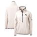 Women's Cutter & Buck White Seattle Seahawks Helmet Logo Cascade Eco Sherpa Fleece Half-Zip Pullover Jacket