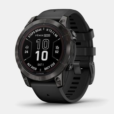 Garmin fenix 7 Pro Sapphire Solar Edition GPS Watch GPS Watches Carbon Gray DLC Titanium with Black Band