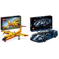 LEGO Technic 42152 Löschflugzeug Feuerwehr-Flugzeug-Spielzeug als Geschenk-Idee für Kinder ab 10 Jahre & 42154 Technic Ford GT 2022 Auto-Modellbausatz für Erwachsene