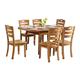 MKMKT Dining table, solid wood dining table and chair set, set of 5 retractable dining table Kitchen furniture 1 table + 4 chairs 121.5x83.5x75cm,Wood