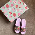 Gucci Shoes | Gucci Angelina Platform Slides Limited Apple Collection | Color: Pink | Size: 9