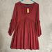 American Eagle Outfitters Dresses | American Eagle Dress Women's Size Medium Mini Polka Dot Split Sleeve Boho New | Color: Red/White | Size: M