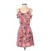 Mossimo Supply Co. Casual Dress - Mini Scoop Neck Sleeveless: Pink Floral Dresses - Women's Size X-Small