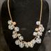 J. Crew Jewelry | J Crew Gold Large Clear Beads Bib Necklace With Sparkle | Color: Gold/White | Size: Os