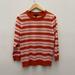 J. Crew Sweaters | J.Crew Striped Merino Wool Crew Neck Pullover Sweater | Color: Orange/Pink | Size: M