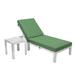 LeisureMod Chelsea Modern Outdoor Weathered Grey Chaise Lounge Chair With Side Table & Cushions - Leisuremod CLTWGR-77G