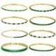 Bracelets de tennis plaqués or 18 carats pour femmes bijoux en zircon cubique cristal CZ vert