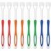 8 Pieces 3 Sided Autism Toothbrush Three Bristle Travel Toothbrush for Complete Teeth and Gum-Care Great Angle Bristles Clean Each Tooth Soft/Gentle (Green Blue Yellow Red)