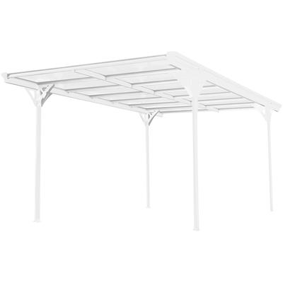 Einzelcarport WESTMANN "Flachdach", weiß, B/H/T: 305cm x 217cm x 503cm, Carports, aus Aluminium, inkl. Regenrinne und Sc