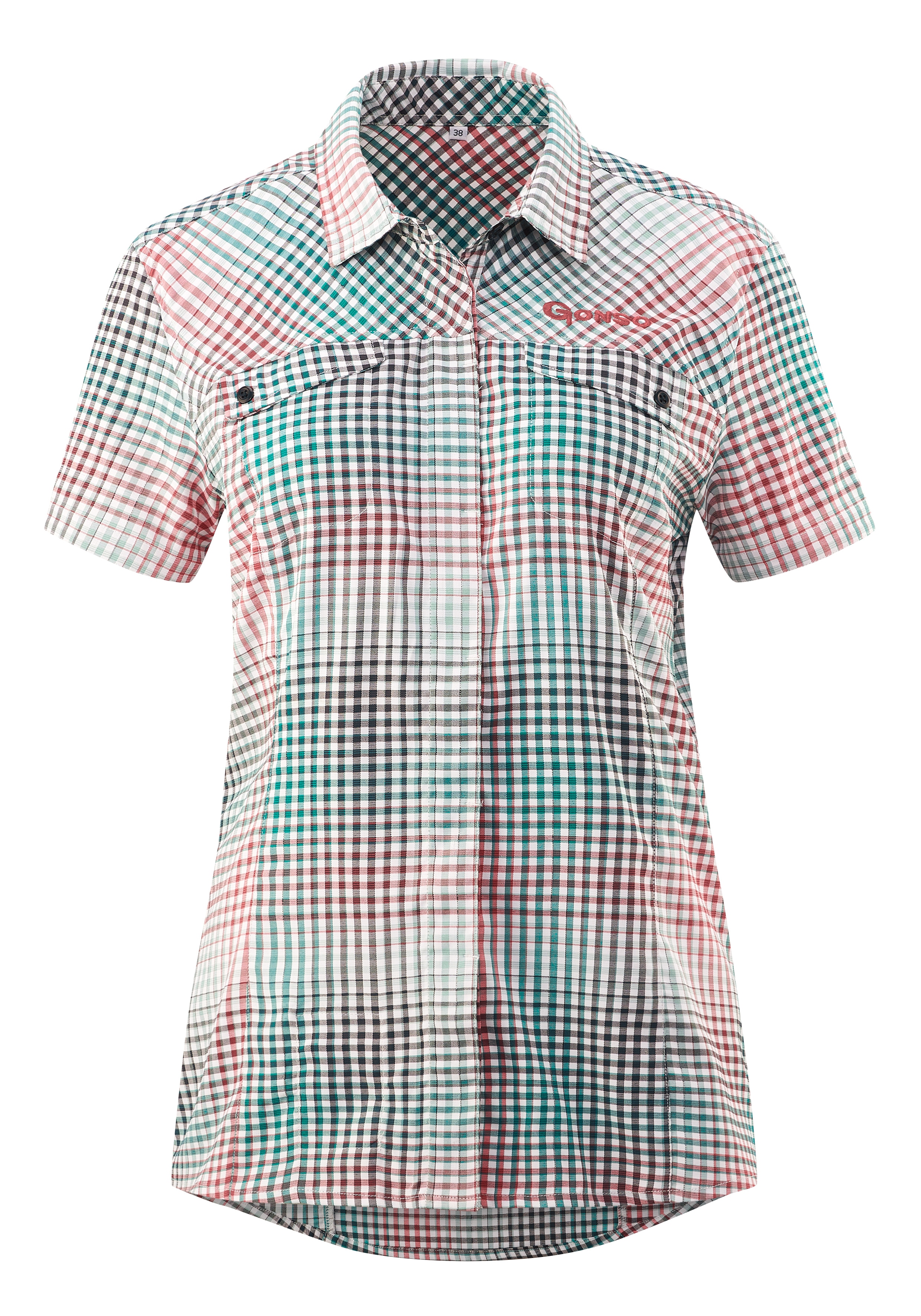Radtrikot GONSO "Arenda", Damen, Gr. 44, grün (dunkelgrün), 97% Polyester, 3% Elastan, Rundhals, Trikots, Hohe Bewegungselastizität durch Jerseyeinsatz Image