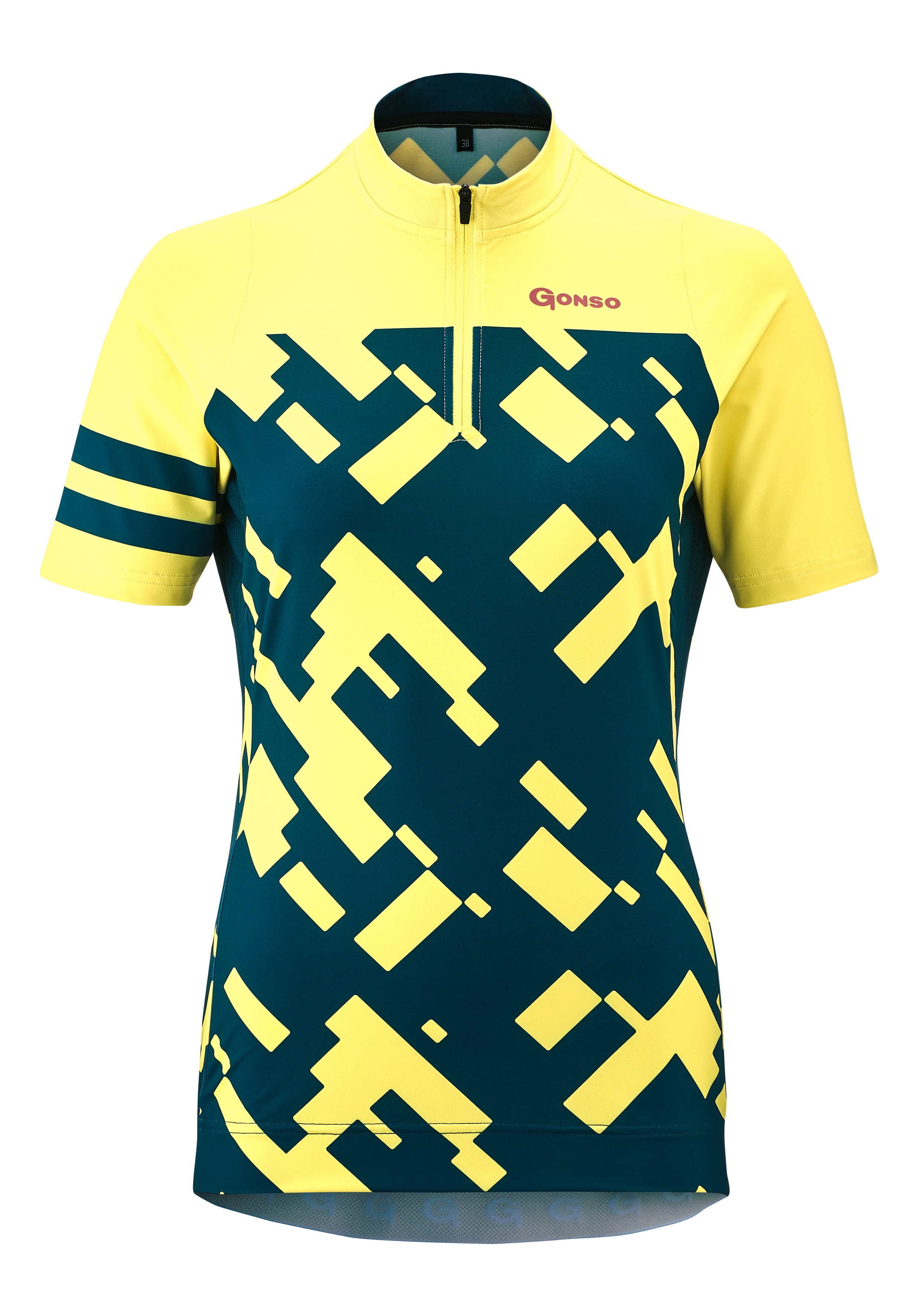 Radtrikot GONSO "CENIGA", Damen, Gr. 38, gelb (pastellgelb), 92% Polyester (Recycelt), 8% Elastan, Rundhals, Trikots, Leicht, schnell trocknend, optimaler Feuchtigkeitstransport Image