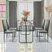 Modern 5-Piece Rectangle Dining Table Set with Tempered Glass Top
