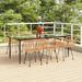 vidaXL Patio Dining Set Rattan Patio Conversation Set for Porch Poly Rattan