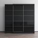Meble Furniture Manufactured Wood Armoire Wood in Black | 79 H x 81 W x 26 D in | Wayfair ARIA-2D-EX-BL