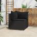 vidaXL Patio Corner Sofa with Cushions Black/Brown/Gray Poly Rattan