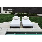 Solis Patio Volantes White Outdoor Chaise Lounge Set w/ Cushions Metal in Black | 20.5 H x 30 W x 83 D in | Wayfair 697794740931