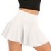 Clearance-Sale Skirts for Women Plus Size Solid Color Fake Two-piece Running Exercise Cycling Shorts Gym Yoga Tennis Skirt Skirt Fitting Plus Size Daily Casual Elegant Vacation A-Line Swing Hem Skirt