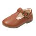 Vedolay Girl Shoes Small Leather Shoes Single Shoes Children Dance Shoes Girls Performance Shoes Winter Shoes for Girls(Brown 11.5)