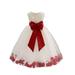 Ekidsbridal Wedding Pageant Rose Petals Ivory Tulle Flower Girl Dress Junior Bridesmaid Summer Easter Communion 302T S