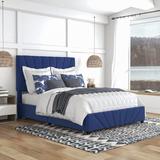 Wade Logan® Amillya Storage Platform Bed Upholstered/Polyester in Blue | 49.75 H x 58.75 W x 81.25 D in | Wayfair C612EA460B3D4ABD8C25DC87125FF4CA