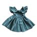 Summer Dresses For Girls Toddler Kids Solid Short Fly Sleeve Bowknot Tulle Ball Gown Princess Clothes Formal Dress