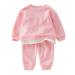 Rovga Boy Outfit Toddler Kids Baby Girls Sports Wear Knitted Ribbed Sweatshirt+Pants 2Pcs Tracksuit Outfits Clothes Set