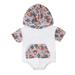 B91xZ Girl Outfits Babys Boys Girls Summer Short Sleeve Hoodie Romper Bodysuit Clothes Cow Prints Cute (Sizes 0-6 Months)