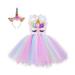 BULLPIANO Flower Girls Sequin Dress Tulle Sleeveless Princess Dresses Evening Wedding Birthday Party Dresses Ball Gown