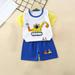 Herrnalise Toddler Baby Boys Girl Summer Short Sleeve Comfy Outfit Infant Kid Cartoon Print Short Sleeve Shirt Top+shorts Suits Cute Clothing Set Casual Outfits Set 6M-6T