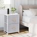 Hokku Designs Wewoka Steel Nightstand w/ 2 Deep Fabric Drawer Wood/Metal in Gray/White | 23.62 H x 15.75 W x 11.81 D in | Wayfair