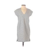 J.Crew Factory Store Casual Dress - Shift: Ivory Stripes Dresses - Women's Size 2X-Small