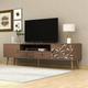 Modernluxe - Meuble tv 180cm avec 2 compartiments et 2 tiroirs en bois - style campagnard - marron