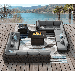 Grezone 14 PCS Outdoor Patio Furniture Set with Fire Pit Table Wicker Patio Conversation Set Grey