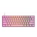 HK GAMING GK61 Mechanical Gaming Keyboard - 61 Keys Multi Color RGB Illuminated LED Backlit Wired Programmable for PC/Mac Gamer ( Gateron Optical Blue Prism Pink )