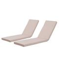 2 Pieces Outdoor Lounge Chair Cushions Patio Chaise Lounge Replacement Cushions Funiture Seat Cushions Chair Pads Set of 2(khaki-2 pcs)