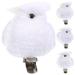 4pcs Artificial Foam White Birds Fake Birds Simulation Birds Figurines Decor with Clip