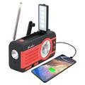 Player And Equipment Bluetooth Audio Multi-functional Hand-cranked Emergency Solar Charging Bluetooth Speaker Strong Light Flashlight High-power Charging Treasure Power Generation Radio Outdoor Red