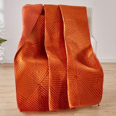 Riviera Velvet Throw Blanket Pumpkin Spice 50 x 60, 50 x 60, Pumpkin Spice