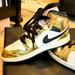 Nike Shoes | Jordan Kid's Shoes Nike Air 1 Mid Se (Ps) Metallic Gold | Color: Black/Gold | Size: 2bb