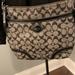 Coach Bags | Coach Grey/Black Signature Crossbody Canvas With Leather Trim | Color: Black/Gray | Size: Os