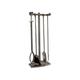 Ivyline Fireside Companion Set in Antique Pewter with Stand - Poker, Grabber, Brush & Dustpan - Modern Fireplace Tools - H72 x W28.5 cm