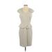 Antonio Melani Casual Dress - Sheath V Neck Short sleeves: Ivory Print Dresses - Women's Size 4