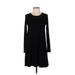 Madewell Casual Dress - A-Line Crew Neck Long sleeves: Black Print Dresses - Women's Size X-Small