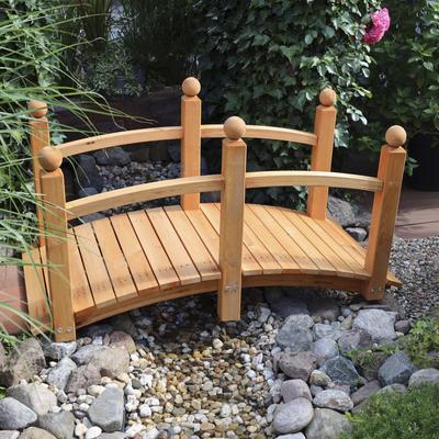 Zierbrücke PROMADINO "Luise", braun (honigbraun), B:63cm H:69cm L:128cm, Holzwerkstoff, Gartenfiguren, BxTxH: 63x128x69cm, aus FSC-zertifiziertem Holz Image